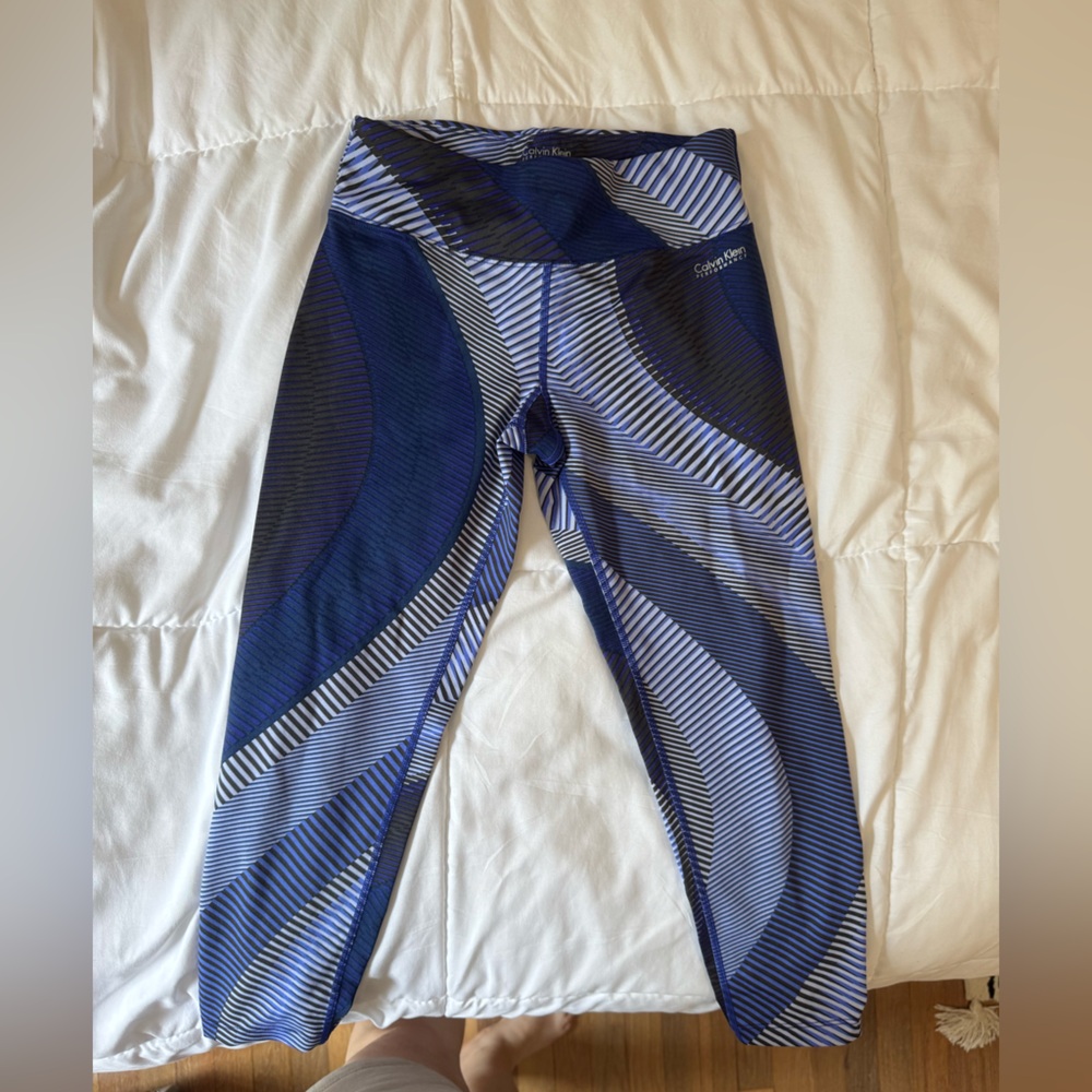 Calvin Klein Blue and White Performance Leggings